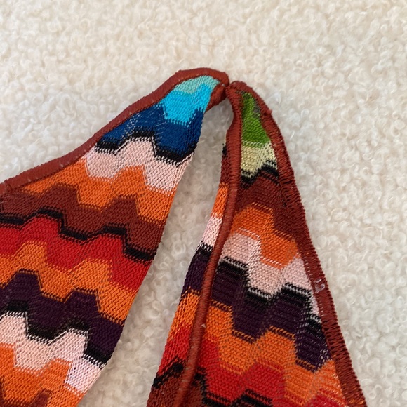 Missoni traditional print zigzag print thin tie scarf Made in Italy - Picture 10 of 10